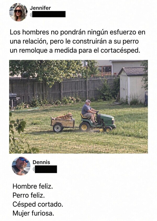 mujer,hombre,perro,cortac&eacute;sped