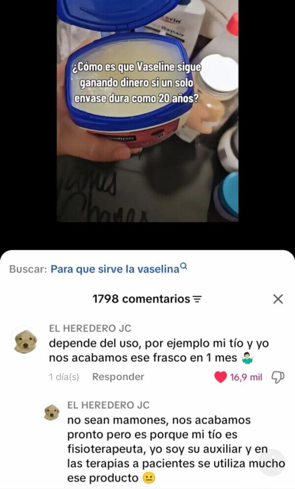 vaselina,tiktok,comentario,t&iacute;o