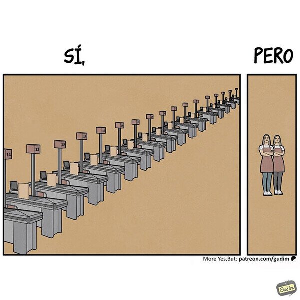 Meme_otros - 2 cajeras para 30 cajas
