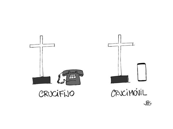 crucifijo,m&oacute;vil,fijo,tel&eacute;fono,tonter&iacute;a