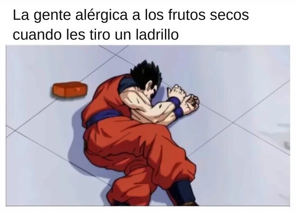al&eacute;rgico,frutos secos,tirar,ladrillo