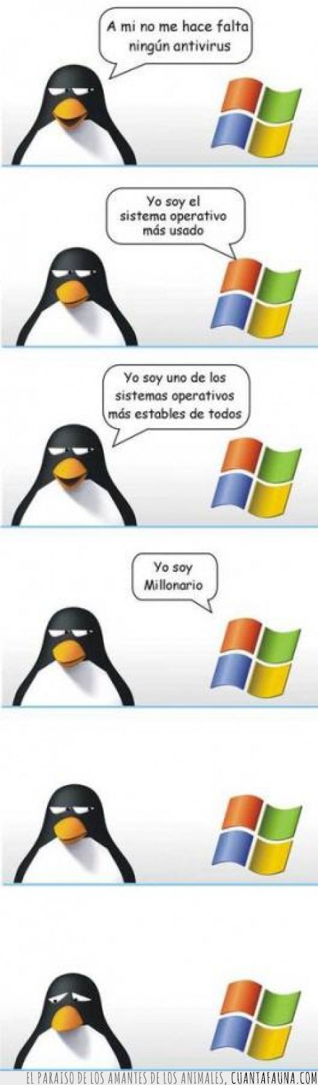 windows,pingüino,linux,dinero