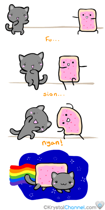fusión,gato,nyan cat,Tarta