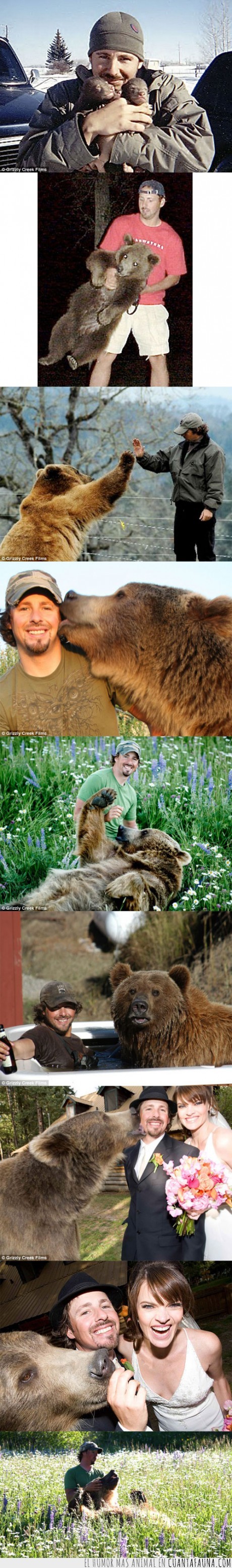 oso,amigo,hombre