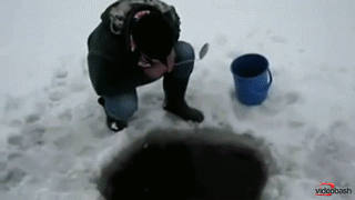 pez,pescar,hielo,nieve,agujero