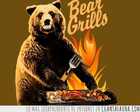 grills,bear,literalmente,grylls,camiseta,oso,barbacoa,parrilla,choricillos