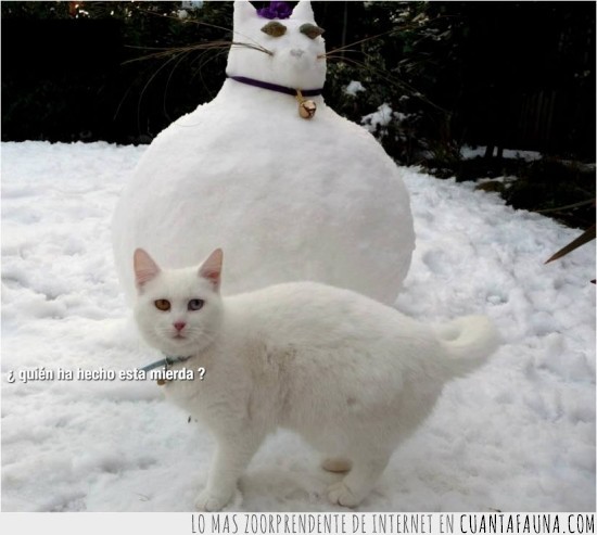 gato,nieve,muñeco,feo,gordo,mierda,cascabel