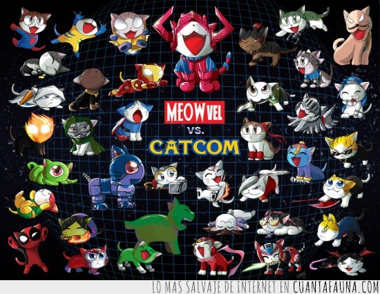 Marvel vs Capcom,Juego,Gatos,Meowvel vs Catcom,miauvel vs catcom