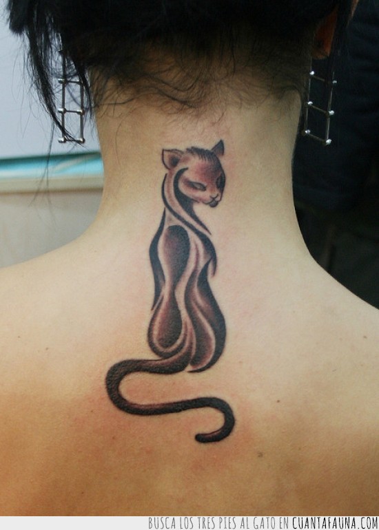 gatos,tatuaje,nuca,cuello,tattoo