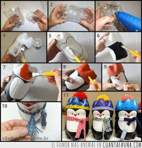 Reciclar,Plástico,Botellas,Pinguino,Divertido
