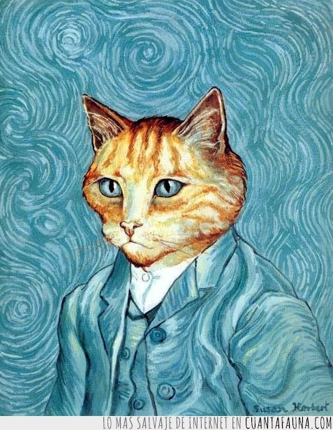 cuadro,gato,pintor,famoso,autoretrato,van gogh
