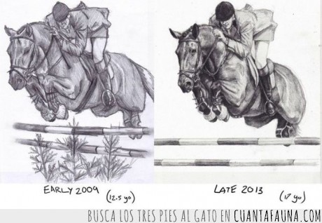 dibujo,2009,2013,caballo,ginete,cambio,perfeccion
