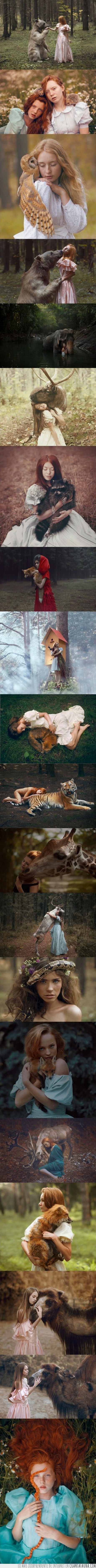 15910 - Preciosas fotografías de chicas con animales salvajes - Mucho mejor con un toque animal