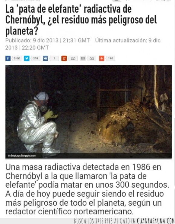 16092 - PATA DE ELEFANTE - La masa radiactiva capaz de matarte en 300 seg