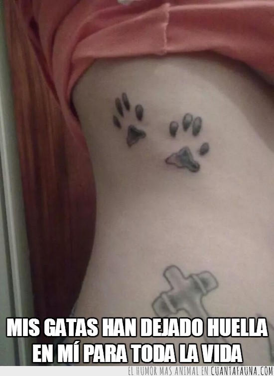 huella,patas,gatas,para toda la vida,tatuaje,tattoo