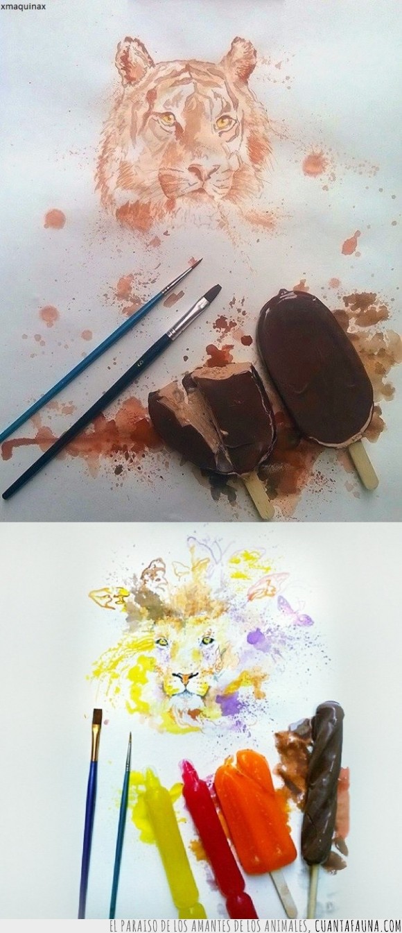 helado,ilustracion,tigre,color,leon,arte,colorante