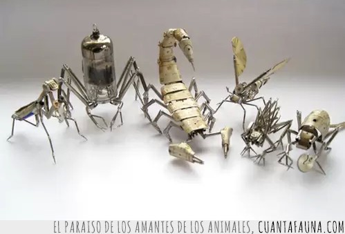 piezas metalicas,metal,metalicos,escorpion,mantis,mosca,araña,insectos