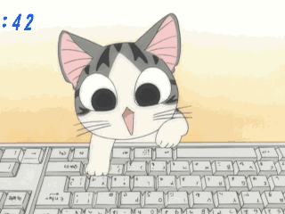 adorable,anime,gato,importante,jugar,mew,ordenador,teclas