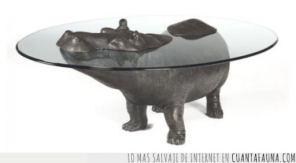 agua,diseño,hipopótamo,mesa de centro
