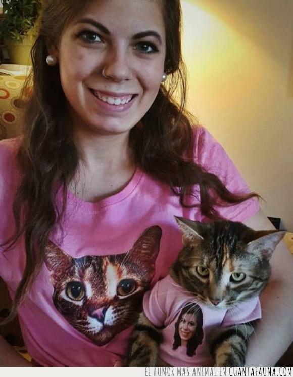 camiseta,foto,gato,humana