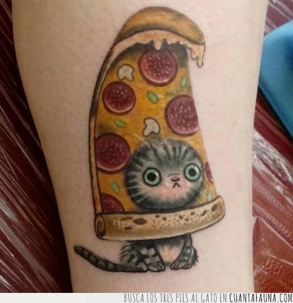 gato,pizza,tatuaje
