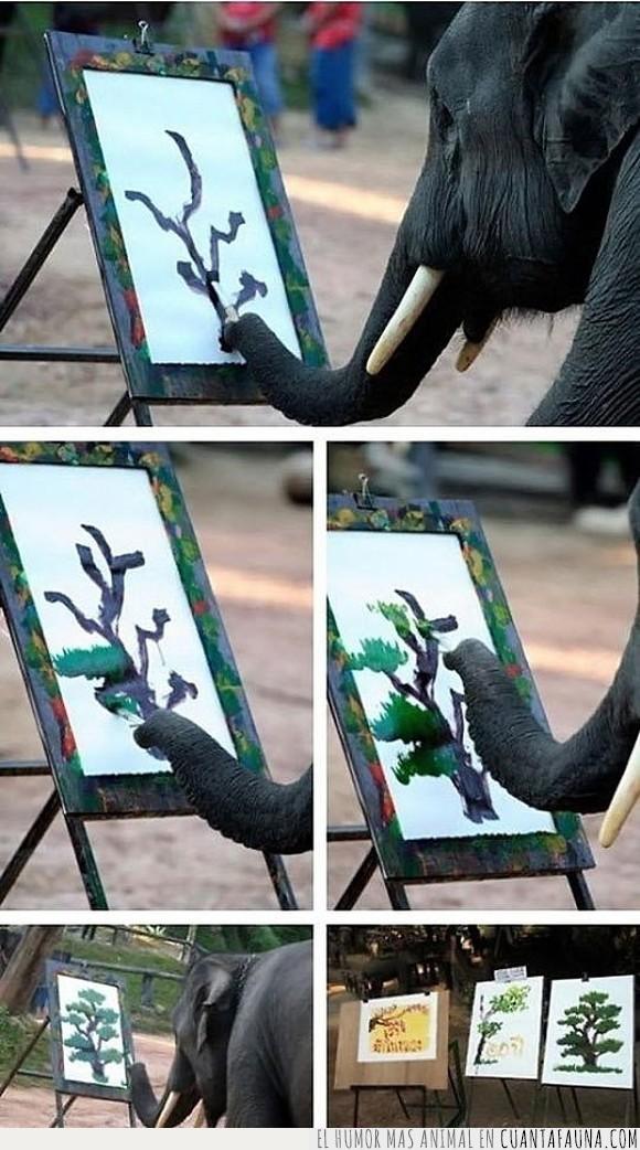 arbol,elefante,especial,pintar