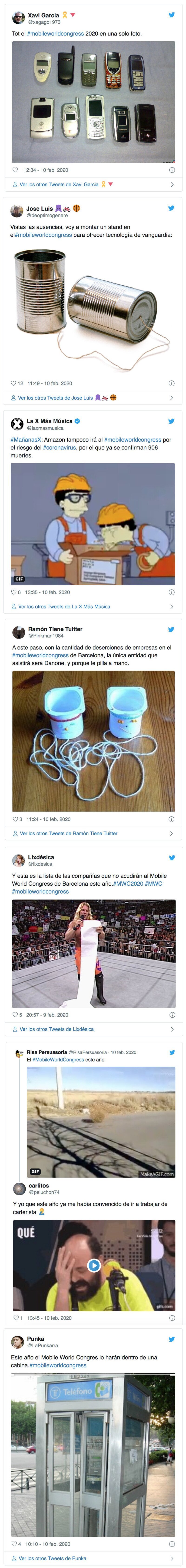 1065 - El Mobile World Congress de Barcelona peligra por el coronavirus, e internet se llena de memes