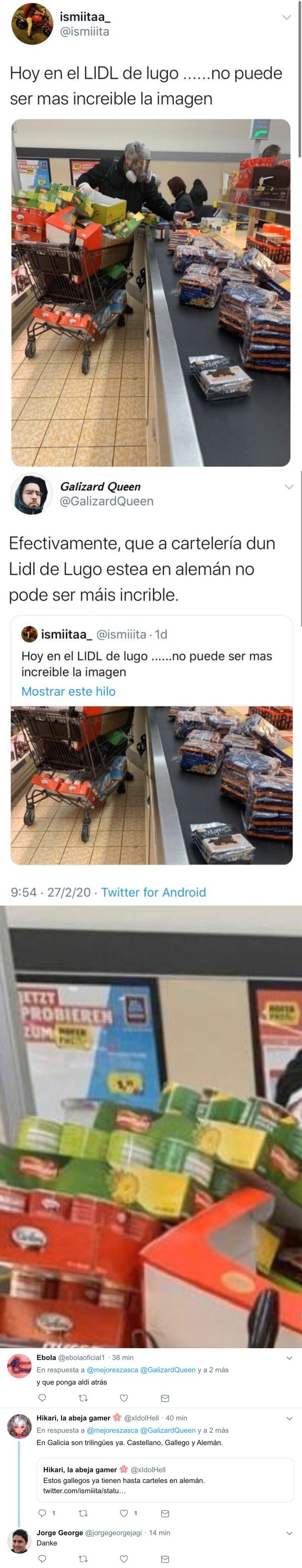 1414 - Intentan propagar el miedo por el coronavirus con estas imágenes de una mujer en el LIDL, y les cae un buen zasca