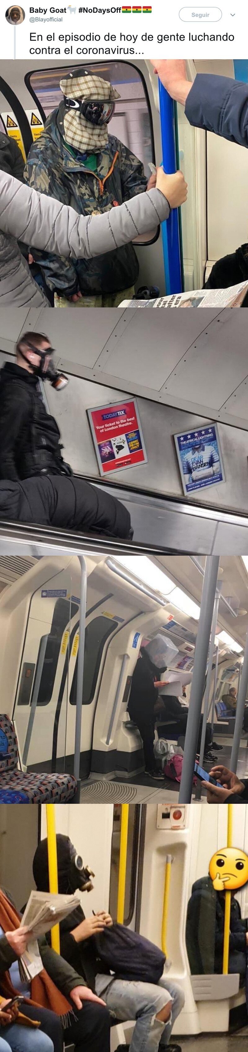 1746 - Para evitar el coronavirus, los engendros que se pueden ver en el metro que parecen villanos de Batman
