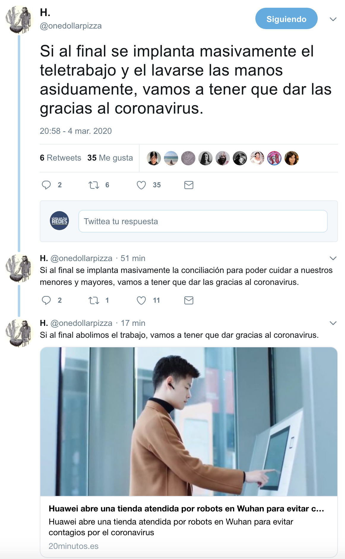 1953 - Tres beneficios que el coronavirus puede traer a nuestra sociedad y que no habías pensado. Por @onedollarpizza