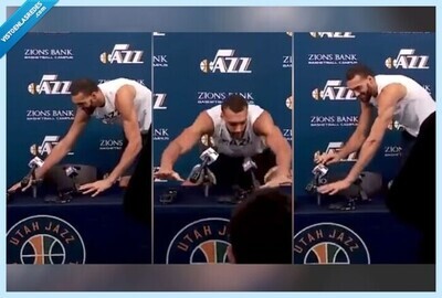2174 - El tonto de la NBA: Así bromeaba con el coronavirus, toqueteando micrófonos, el jugador de la NBA que después ha dado positivo