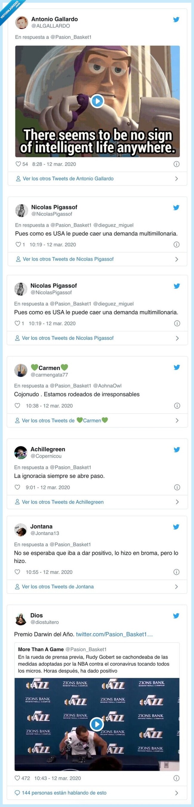 2174 - El tonto de la NBA: Así bromeaba con el coronavirus, toqueteando micrófonos, el jugador de la NBA que después ha dado positivo