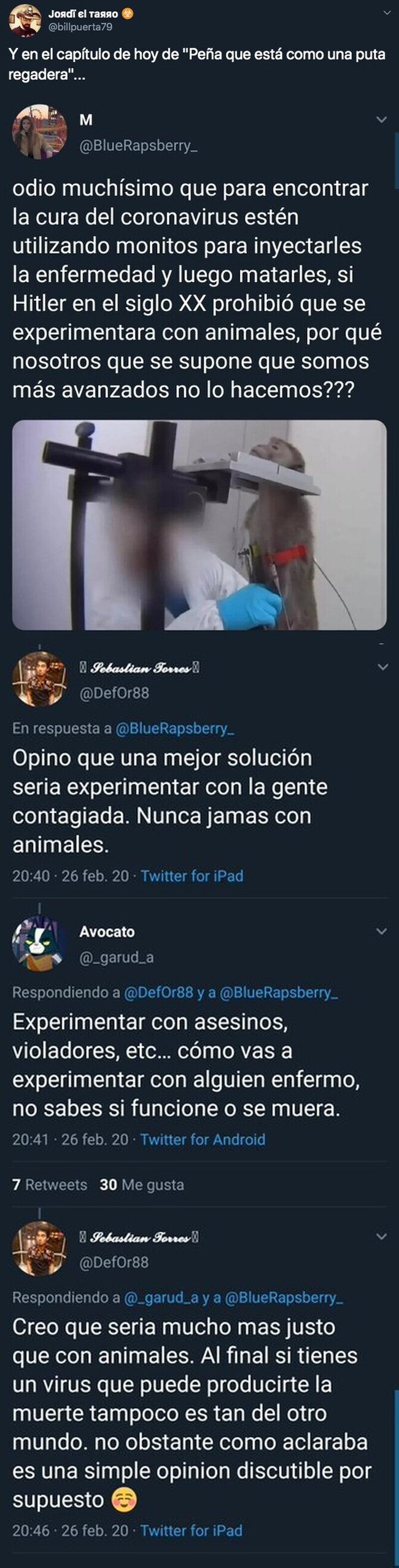 3856 - Gente zumbada opinando sobre con quien hay que experimentar las posible cura del coronavirus