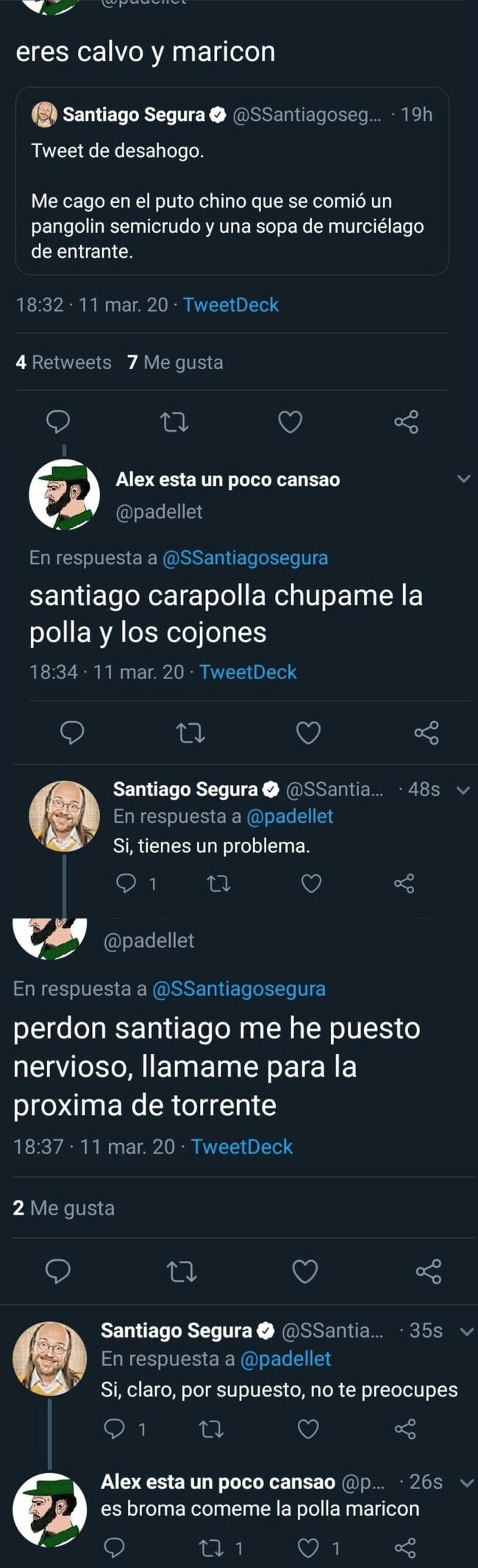 4535 - Santiago Segura raja del primer chino que comió pangolín y se contagió y la conversación con un tontaco se vuelve surrealista