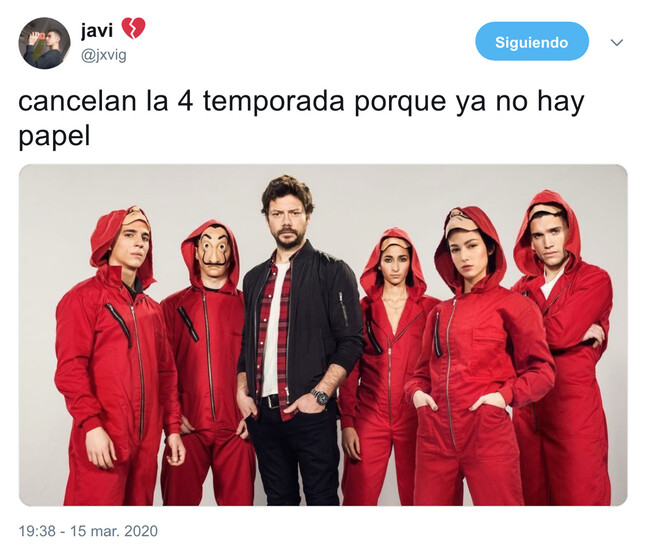 5033 - Cancelada la casa de Papel, por @jxvig