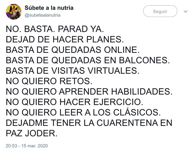 5229 - En resumen, dejadme en paz. Por @subetealanutria
