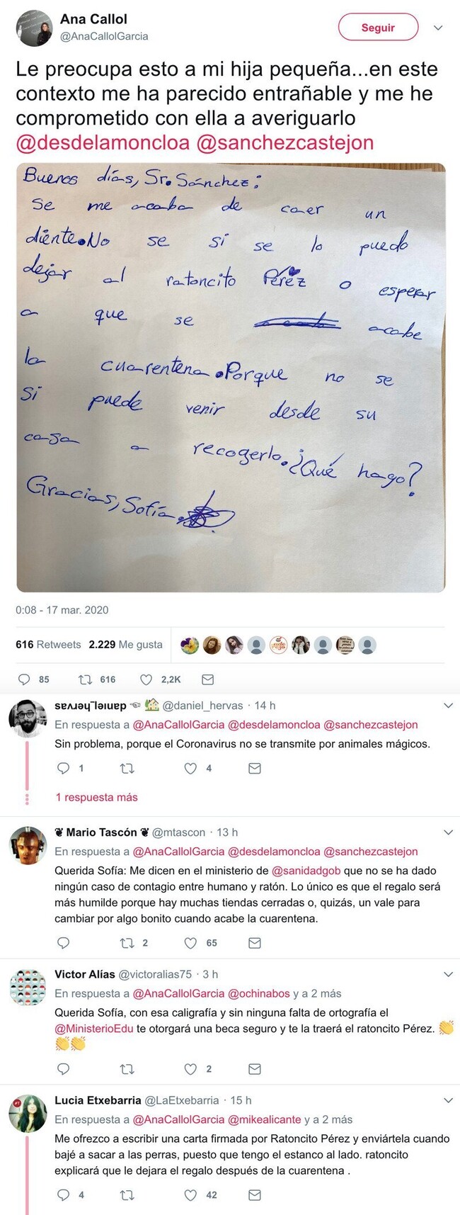 6121 - La preocupación de una niña porque el Ratoncito Pérez no sea capaz de traerle su regalo por estar en cuarentena