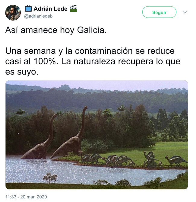 6783 - Una semana y la contaminación se reduce casi al 100%. La naturaleza recupera lo que es suyo. Por @adrianledeb