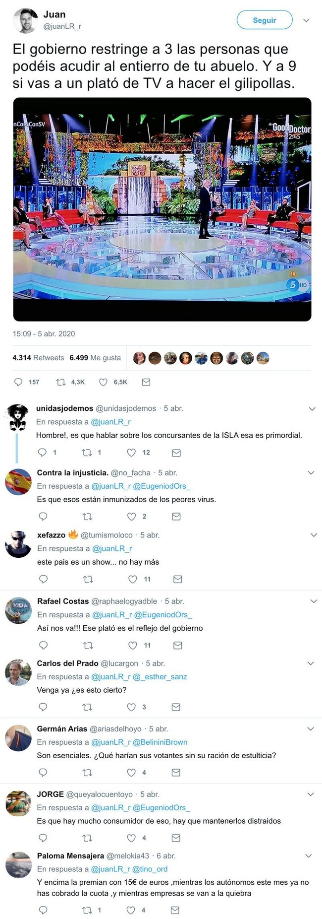 10514 - La gente está indignada por lo que están haciendo en el plató de Supervivientes