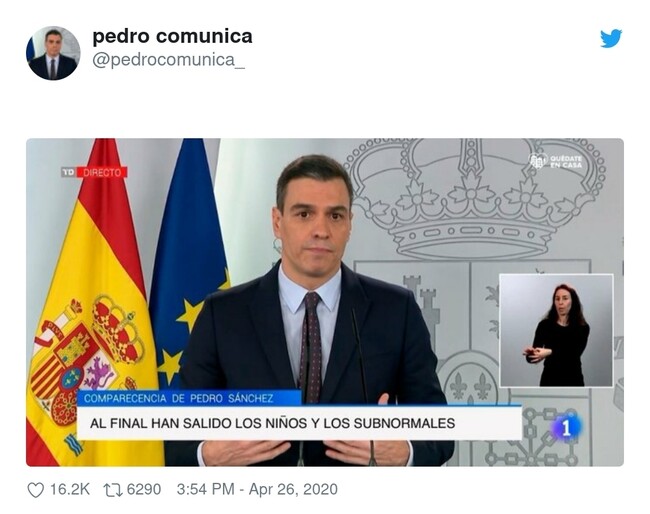 13445 - Pedro Sánchez a Pablo Iglesias mientras ve las imágenes de hoy..., por @pedrocomunica_