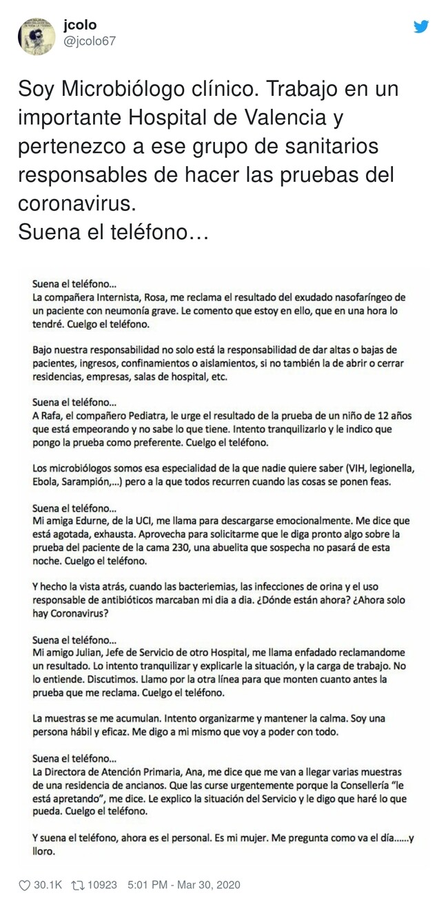 9379 - Así es como se siente un microbiólogo clínico tras una dura jornada, por @jcolo67