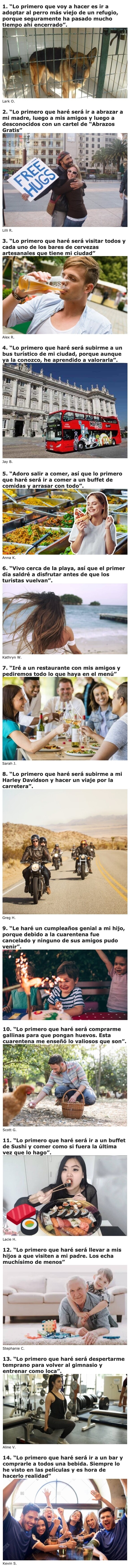 9927 - Personas revelaron lo primero que harán cuando la cuarentena termine