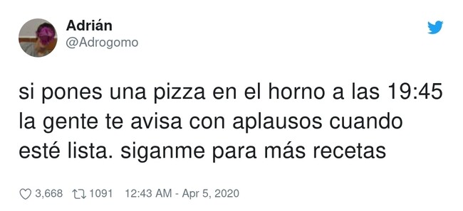 9941 - Serían 13 minutos de horno porque todo el mundo empieza a aplaudir a las 19:58, por @Adrogomo