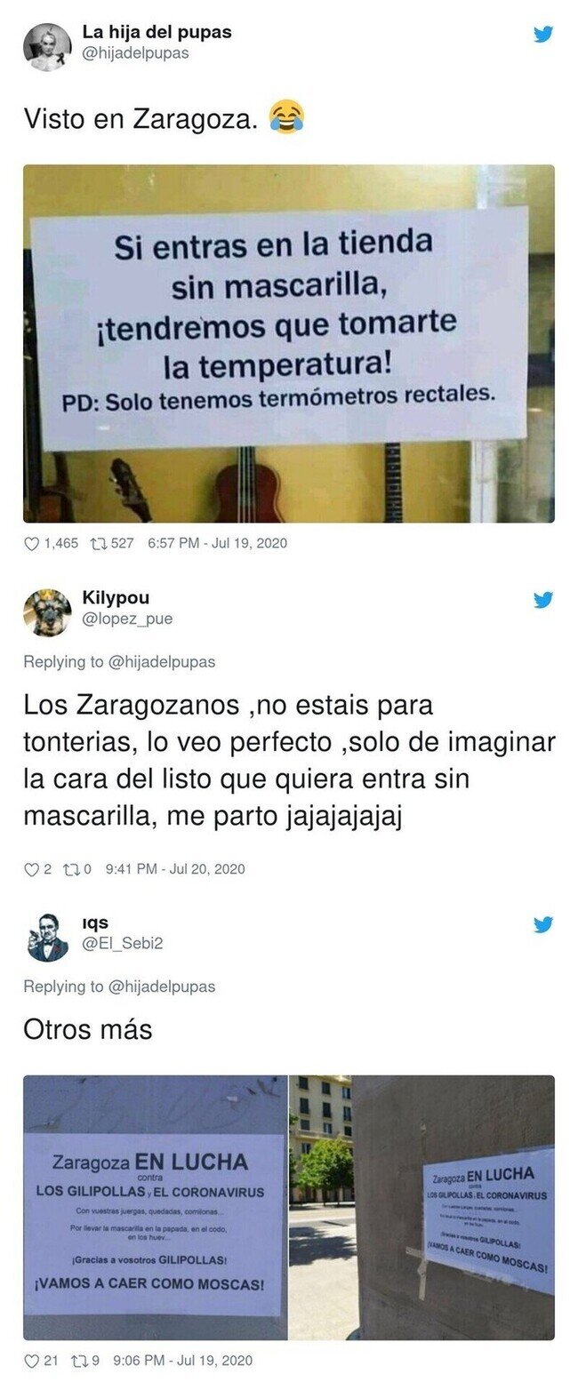 18608 - Este cartel de una tienda de Zaragoza se hace viral por la peculiar manera en cómo obligan a los clientes a ponerse la mascarilla