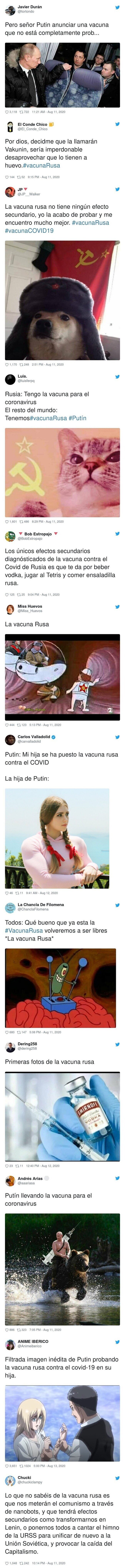 19230 - La vacuna rusa despierta el lado más creativo de las redes y nos deja memes que son pura miel