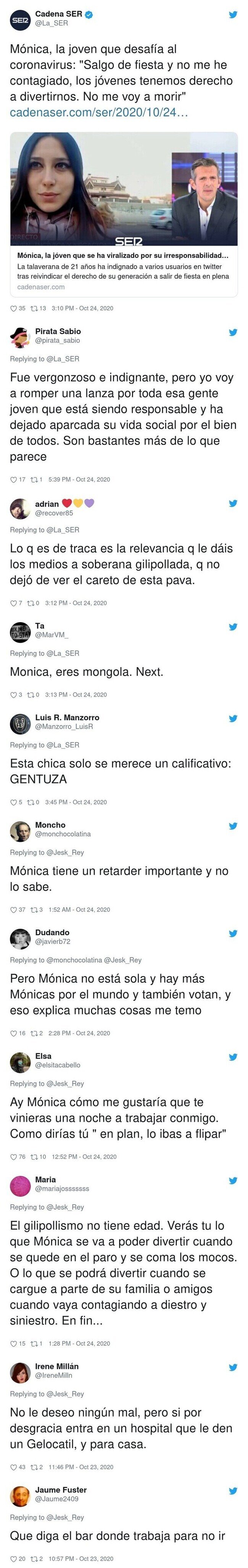 20368 - Todo el mundo odia a esta chavala negacionista por todas las barbaridades e irresponsabilidades que dijo en televisión sobre cómo se está tomando la pandemia