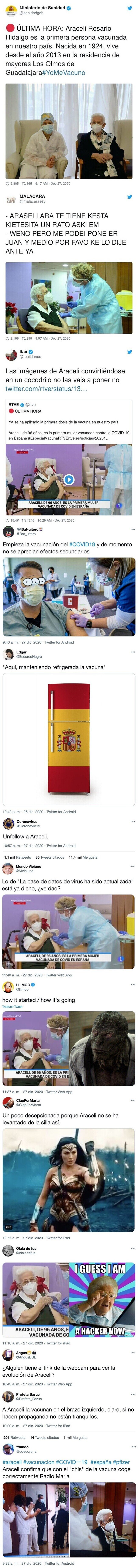 21387 - Araceli emociona a las redes con su mensaje tras recibir la vacuna, y se llena de chistes y memes