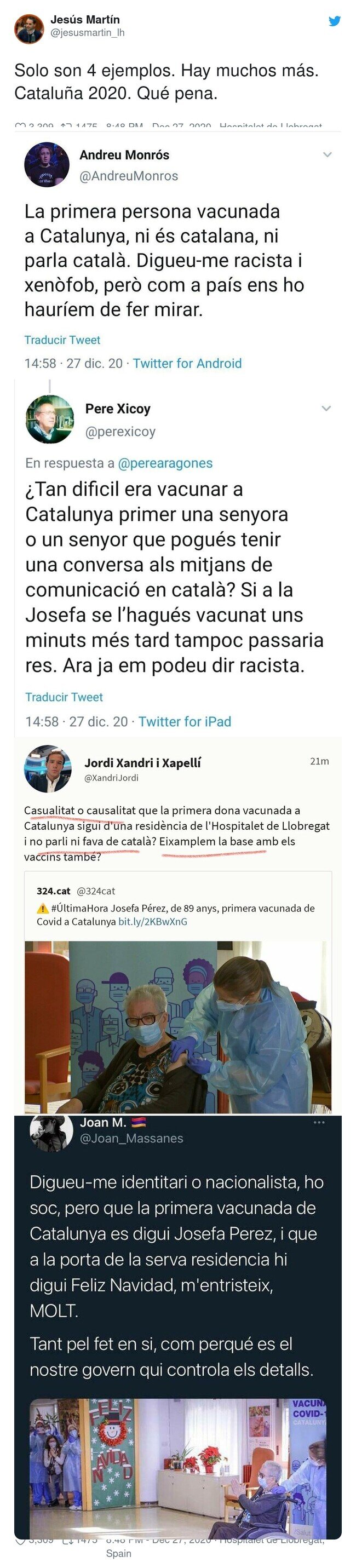 21450 - Esto es lo que opinan algunos catalanes de la primera mujer vacunada en Catalunya