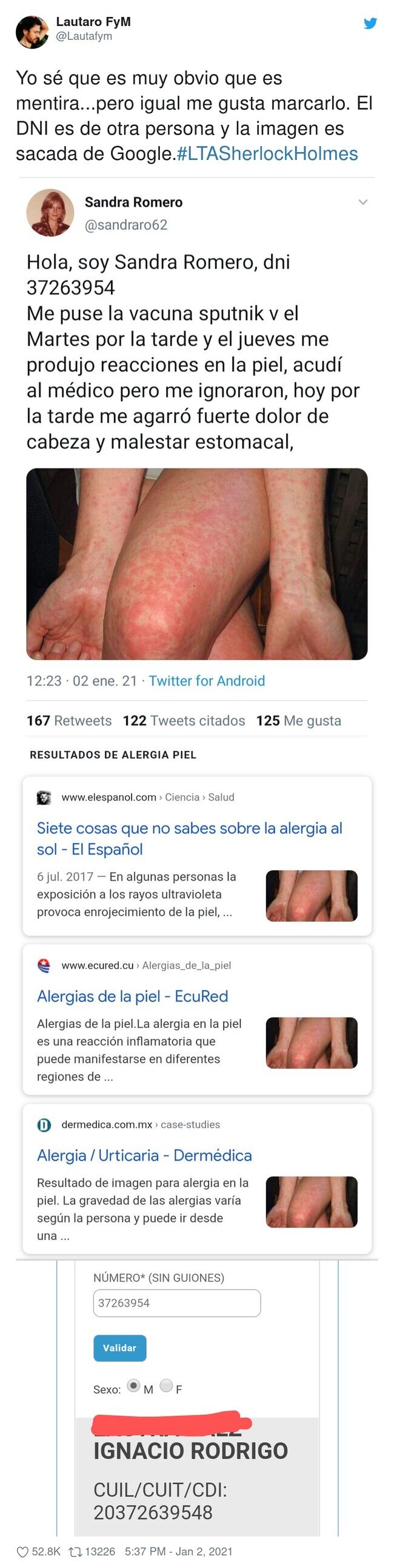 21534 - Pretende crear mal rollo hablando de los efectos secundarios de la vacuna del covid, y la pillan con las manos en la masa