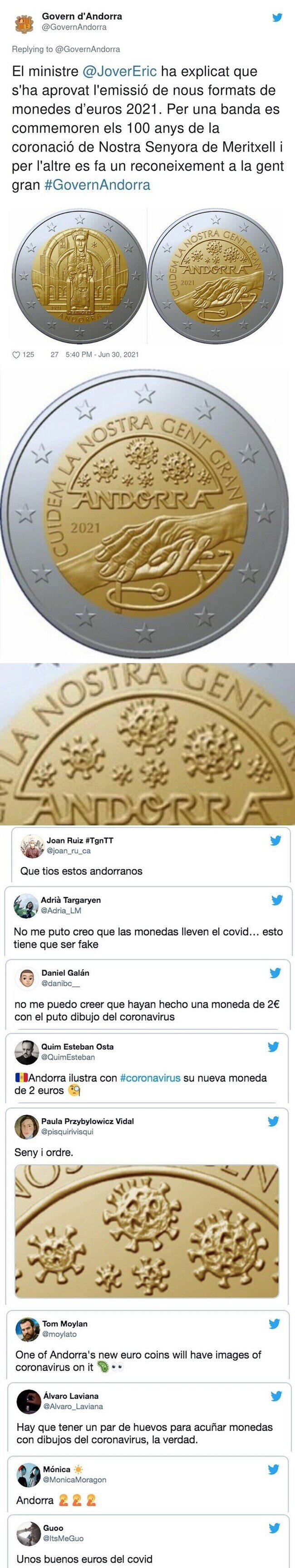 23541 - Todo el mundo está alucinando con la nueva moneda de dos euros de Andorra, y sí es lo que parece